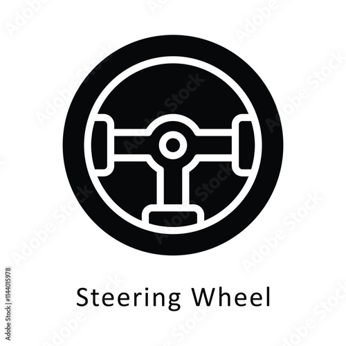 Streering Wheel vector Gylph Icon. Eps 10 File photo