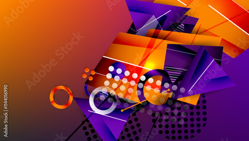 Abstract background geometric design with colorful gradients