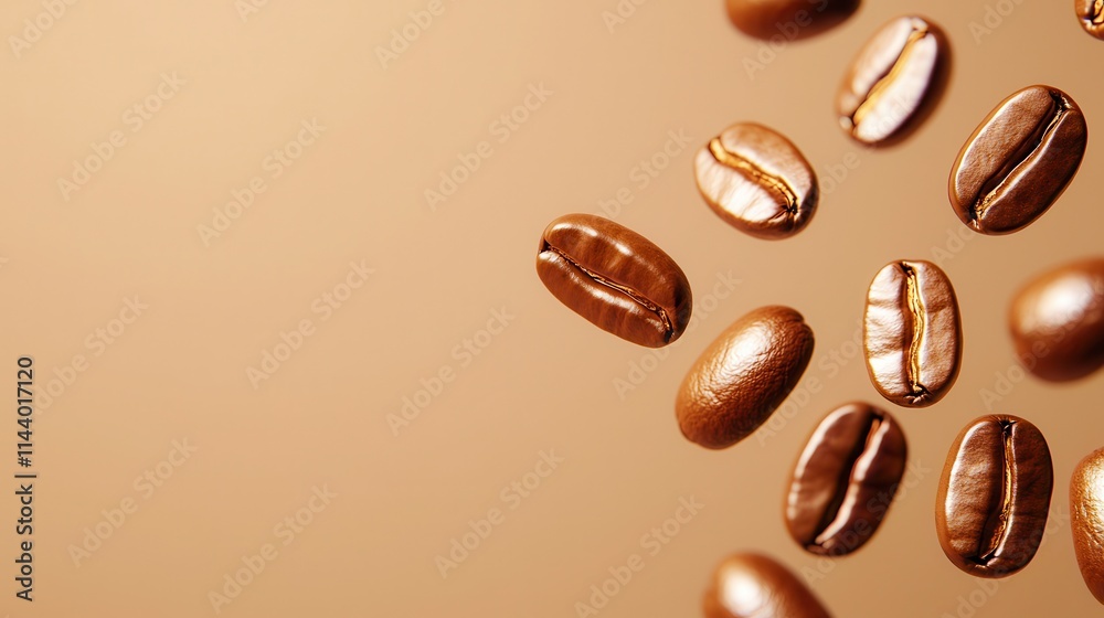 A close-up image of coffee beans floating against a warm, neutral background, highlighting their texture and rich color. A close-up image of coffee beans floating against a warm, neutral background, highlighting their texture and rich color.