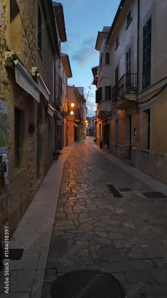 Any street in Pollenca, Mallorca at night Any street in Pollenca, Mallorca at night