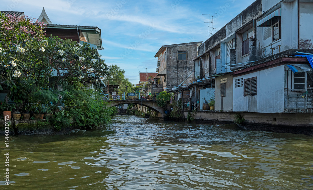 Habitations le long des khlongs de Bangkok, Thailande Habitations le long des khlongs de Bangkok, Thailande