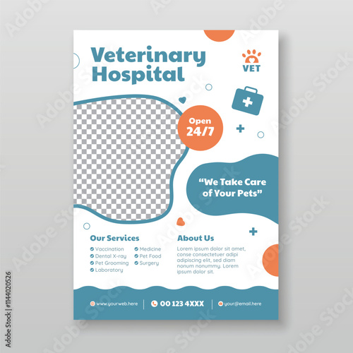 Veterinary hospital flyer template