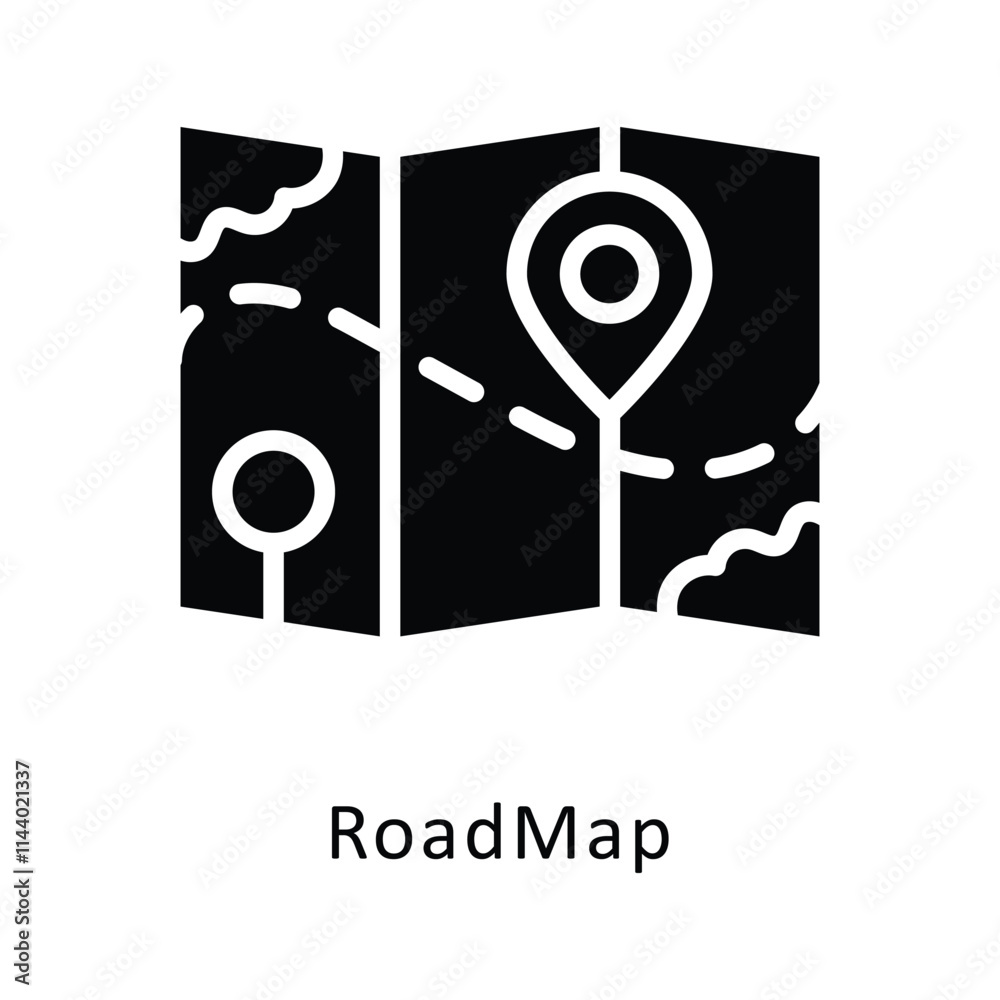 Roadmap vector Gylph Icon. Eps 10 File Roadmap vector Gylph Icon. Eps 10 File