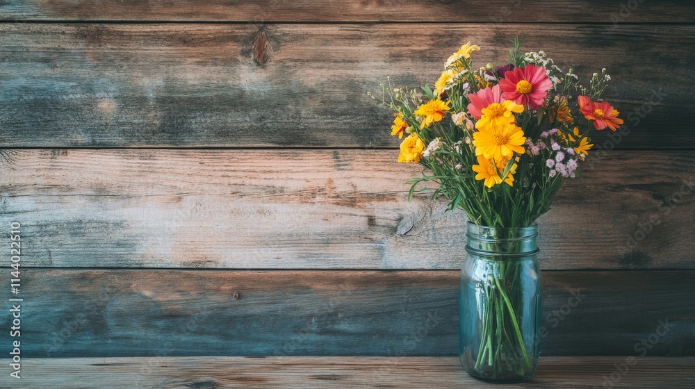 Rustic Wildflower Arrangement Display