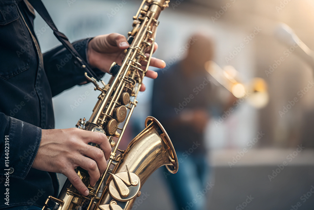 Obraz premium saxophone player in a studio