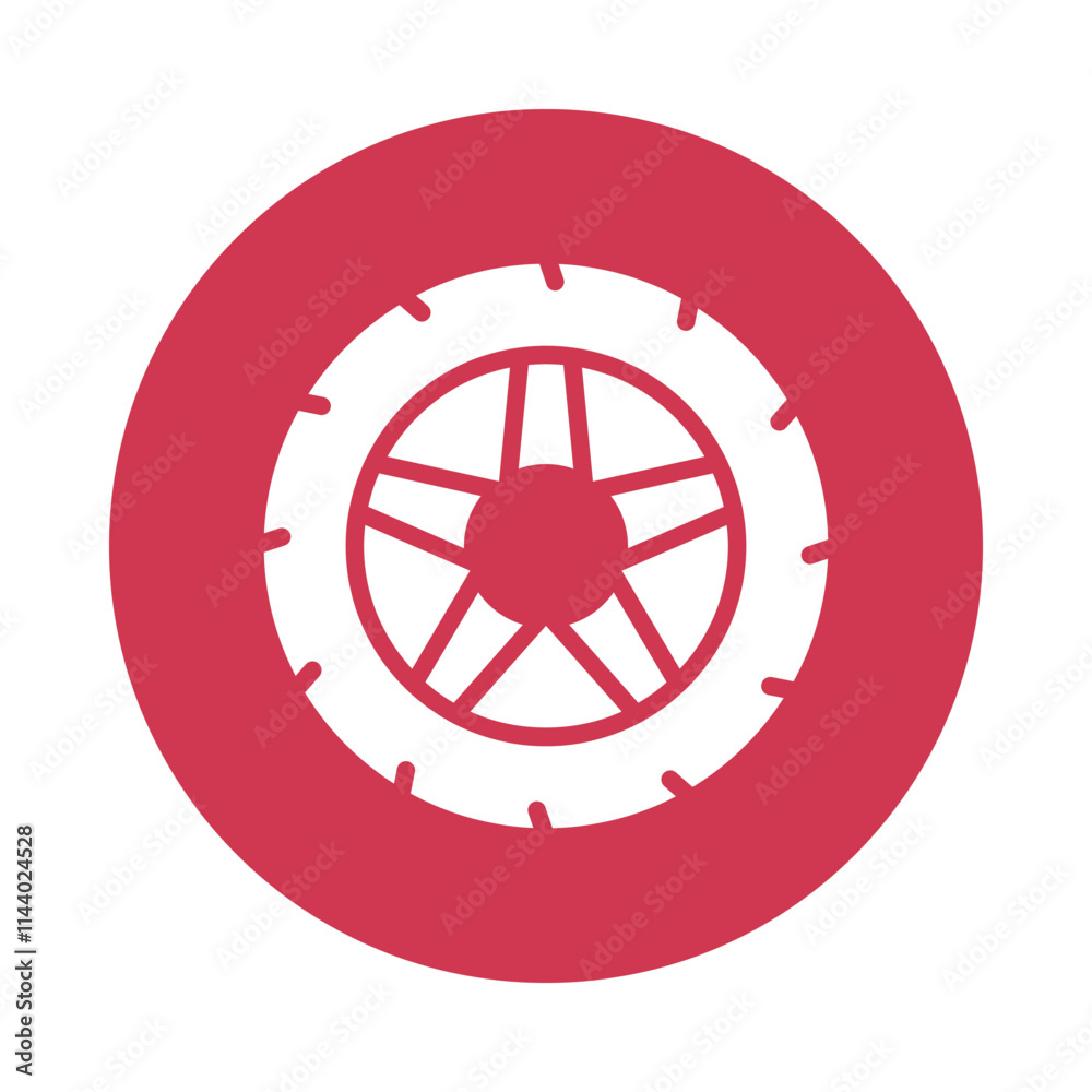 Fototapeta premium Wheel Vector Gylph Icon. Eps 10 file 