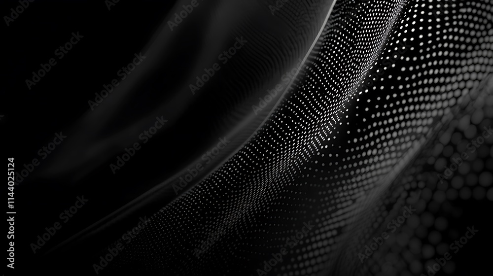 Fototapeta premium Abstract Dark Grey Digital Wave Pattern. AI Generated