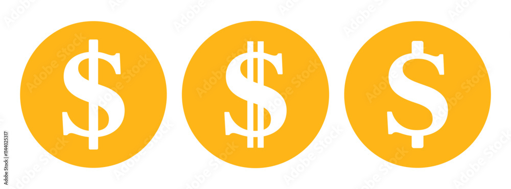 symbol dolara zestaw ikon, grafika wektorowa symbol dolara zestaw ikon, grafika wektorowa