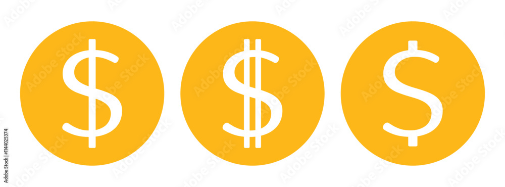 symbol dolara zestaw ikon, grafika wektorowa symbol dolara zestaw ikon, grafika wektorowa