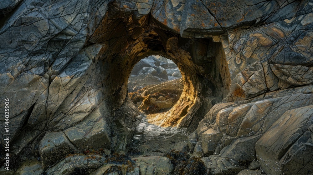 Fototapeta premium Big rocks piled up and waterlogged, very beautiful. Mountain