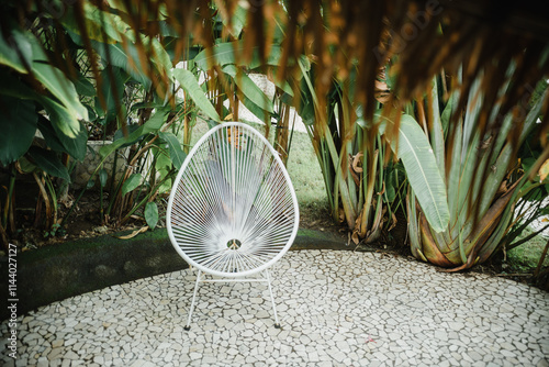 Artistic relax chair at the Bali's villa