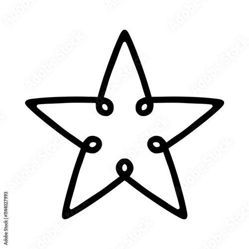 Christmas tree toy with ornaments. Xmas star in a simple shape isolated on a white background. Vector illustration