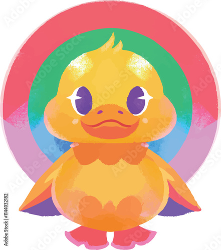 illustration of a cheerful, vibrant-colored chicken, perfect for a children or kid theme