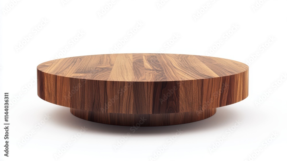 Elegant round wooden coffee table with a smooth finish. This stunning piece adds warmth and style to any living space. Perfect for gatherings or a cozy atmosphere.
