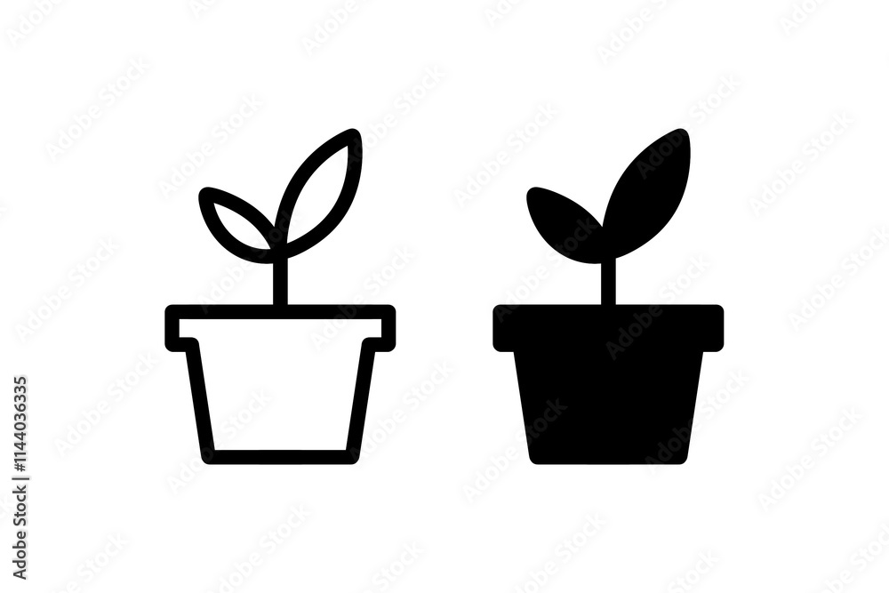 Plant pot icon with simple and modern design Plant pot icon with simple and modern design
