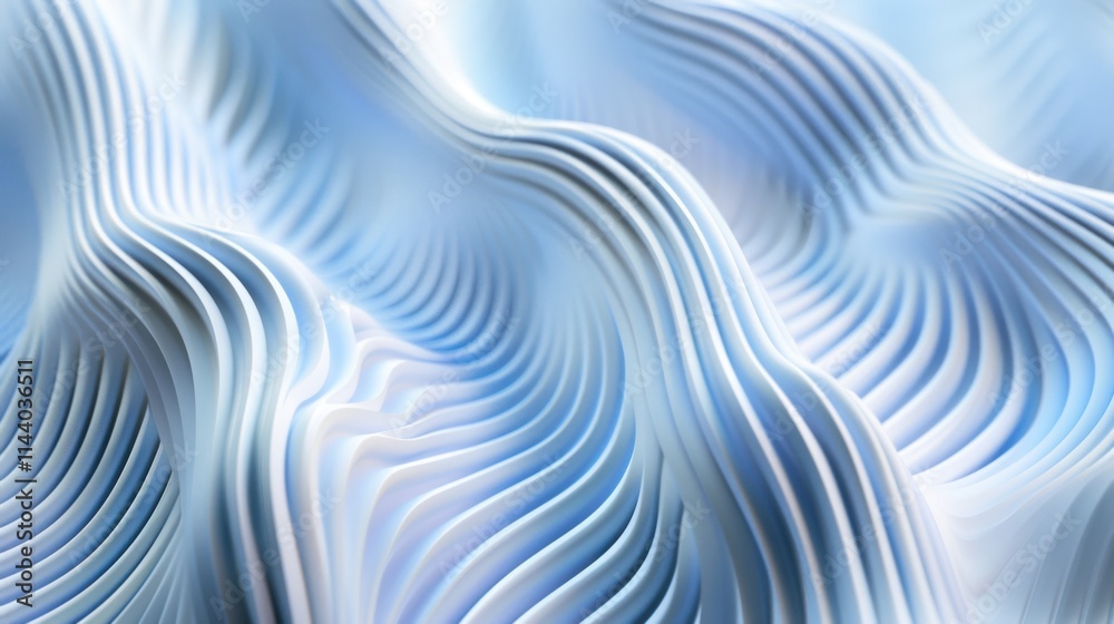 A 3D wavy background with blue and white gradients is used to create a sense of technology and modernity for the conference A 3D wavy background with blue and white gradients is used to create a sense of technology and modernity for the conference
