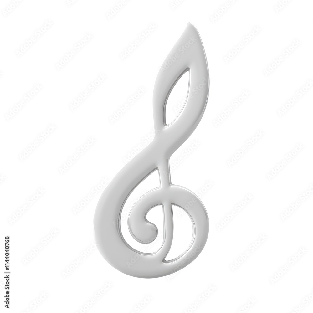 3D Music Note on White Background for Creative Uses Transparent Background 3D Music Note on White Background for Creative Uses Transparent Background