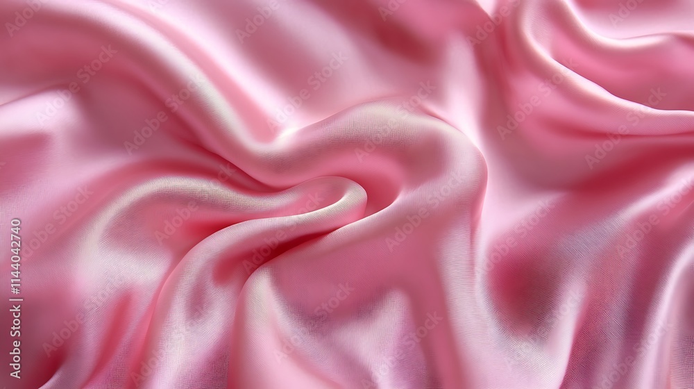 Fototapeta premium A close up of a pink silk fabric with a heart shaped design. AI Generated