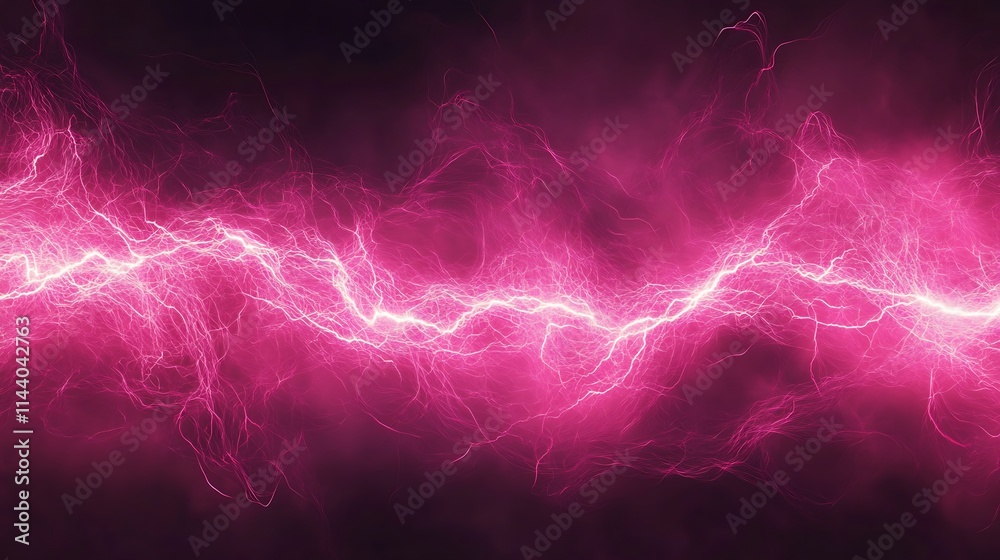 Bright pink lightning bolts surge dynamically across the dark background illustration abstract style. AI Generated Bright pink lightning bolts surge dynamically across the dark background illustration abstract style. AI Generated