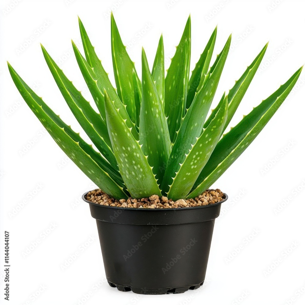 A photostock of fresh green aloe vera leaves fanned out symmetrically with visible gel, isolated on a clean white background, crisp and natural, High Quality A photostock of fresh green aloe vera leaves fanned out symmetrically with visible gel, isolated on a clean white background, crisp and natural, High Quality