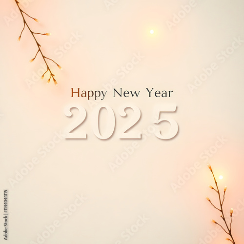 Happy new year 2025 card template