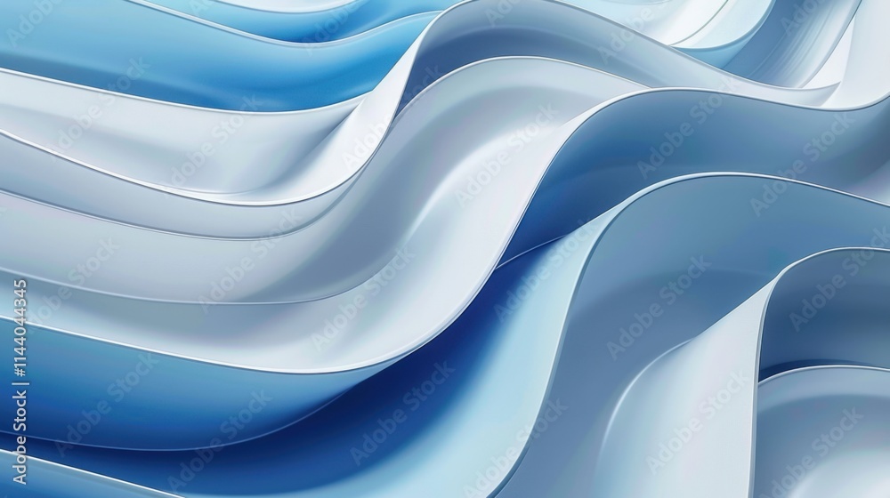 A 3D wavy background with blue and white gradients is used to create a sense of technology and modernity for the conference A 3D wavy background with blue and white gradients is used to create a sense of technology and modernity for the conference