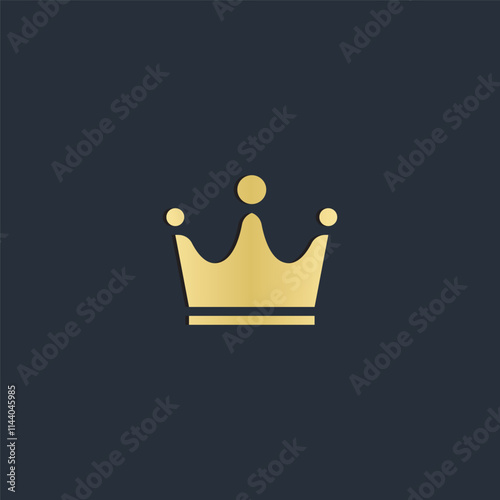 Golden Crown Icon on Dark Background