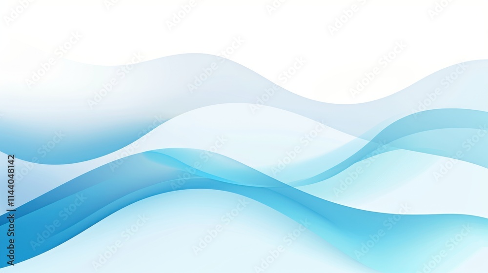 Fototapeta premium A 3D wavy background with blue and white gradients is used to create a sense of technology and modernity for the conference
