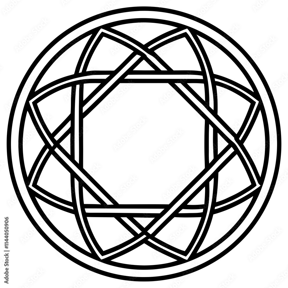 Geometric Star of David Symbol in a Circular Design Geometric Star of David Symbol in a Circular Design