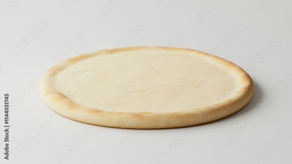 Fresh Hand-Rolled Pizza Dough Close-Up - 3D Illustration of Blank Pizza Base with Artfully Rolled Edges for Cooking and Recipe Concepts Fresh Hand-Rolled Pizza Dough Close-Up - 3D Illustration of Blank Pizza Base with Artfully Rolled Edges for Cooking and Recipe Concepts