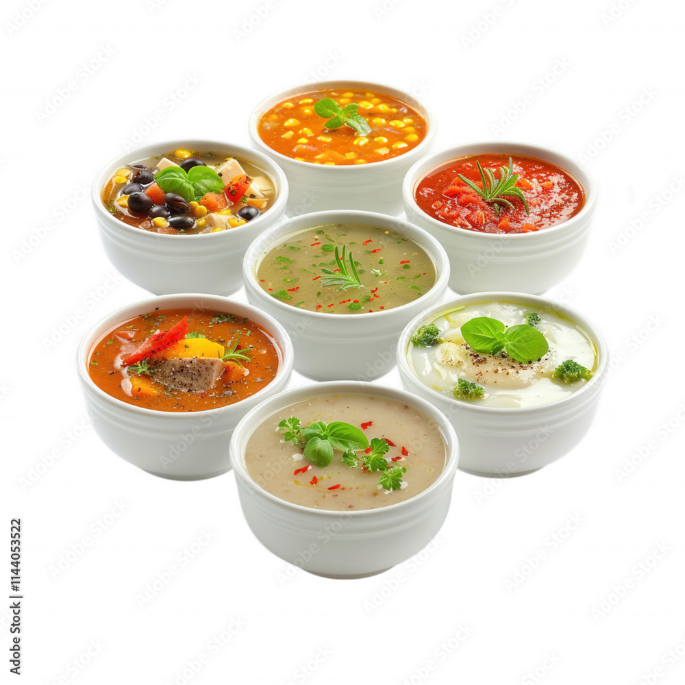 A Colorful Array of Delicious Soups A Colorful Array of Delicious Soups