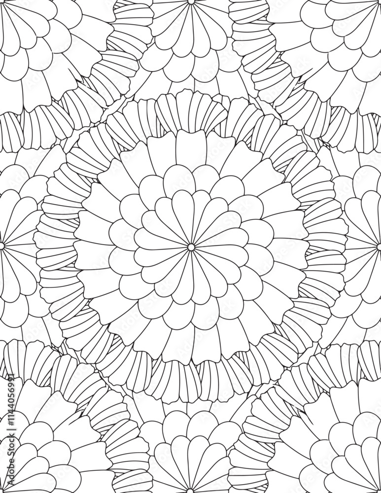 Obraz premium Flower Coloring Pages & Books for Adult