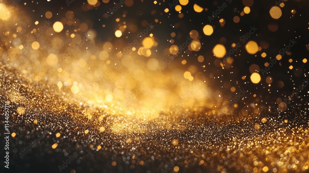 Gold glitter texture background shimmering with sparkling bokeh effect ideal for festive decorations invitation cards and seasonal wallpaper design Gold glitter texture background shimmering with sparkling bokeh effect ideal for festive decorations invitation cards and seasonal wallpaper design