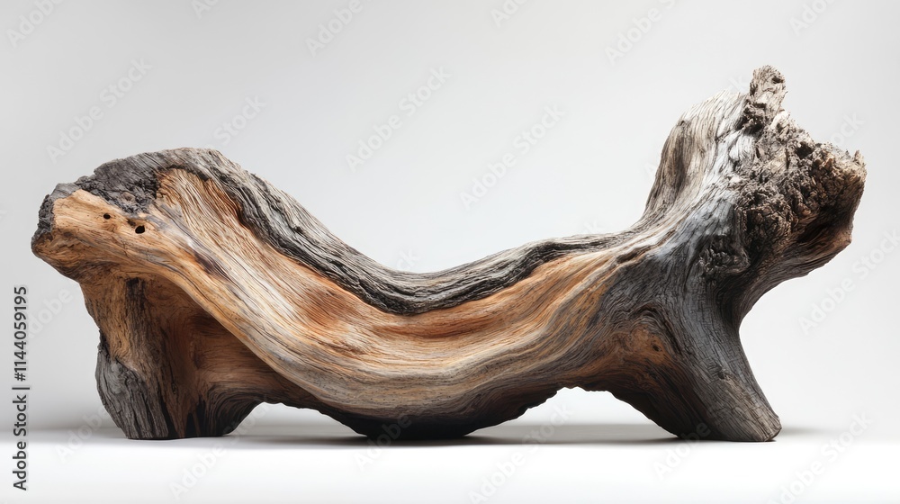 Obraz premium Gnarled wooden trunk showcasing intricate grain patterns and unique textures for artistic and decorative use