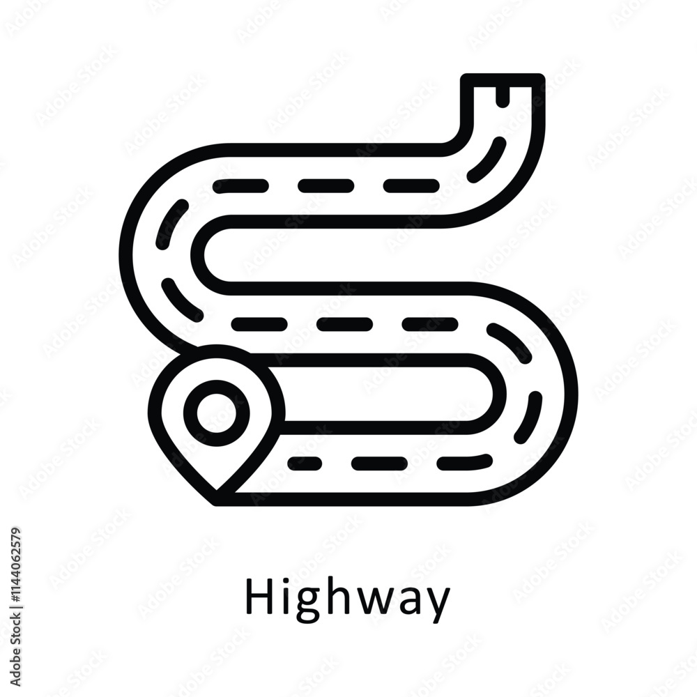 Highway Vector Outline Icon. Eps 10 File Highway Vector Outline Icon. Eps 10 File