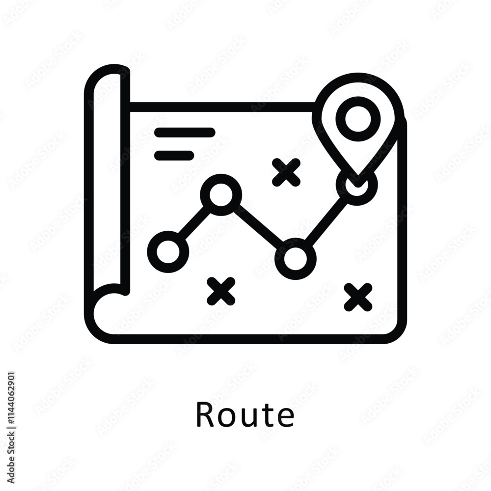 Route Vector Outline Icon. Eps 10 File Route Vector Outline Icon. Eps 10 File