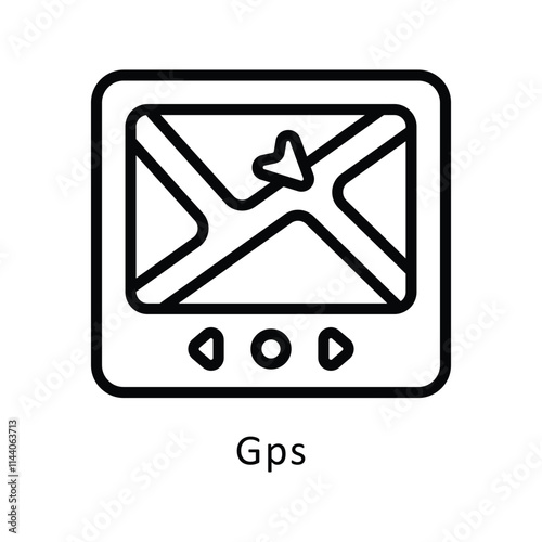 Gps  Vector Outline Icon. Eps 10 File