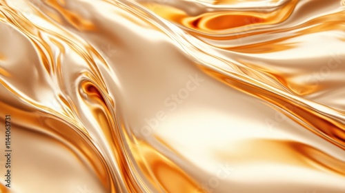 Luxurious flowing gold foil texture with smooth metallic sheen for elegant design backgrounds