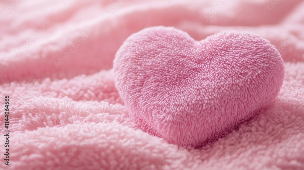 Handcrafted pink towel shaped like a heart symbolizing romance and love for room decoration and special celebrations Handcrafted pink towel shaped like a heart symbolizing romance and love for room decoration and special celebrations