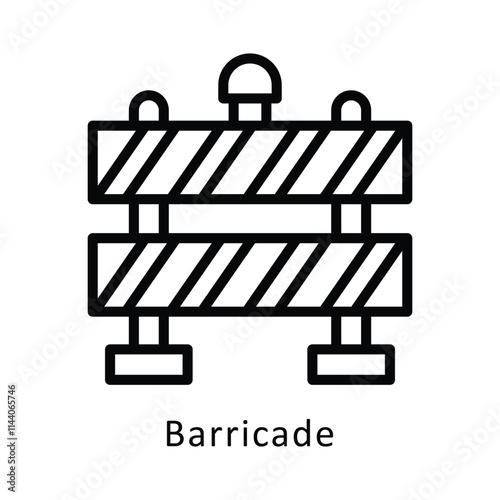 Barricade  Vector Outline Icon. Eps 10 File