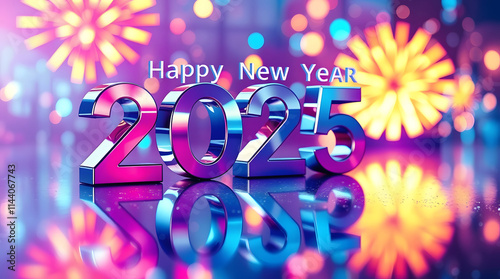 Happy new year 2025 card template