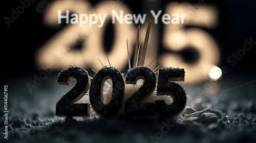Happy new year 2025 card template