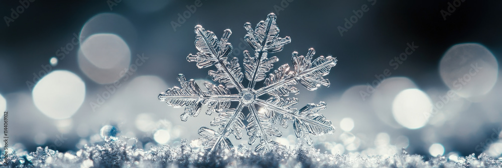 Macro of a Sparkling Snowflake Macro of a Sparkling Snowflake