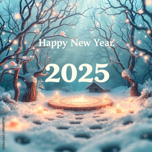 Happy new year 2025 card template