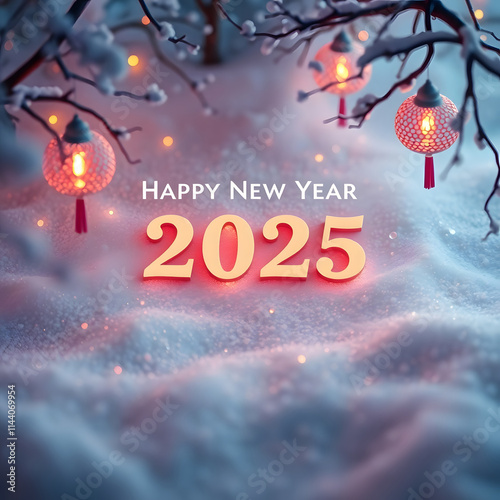 Happy new year 2025 card template