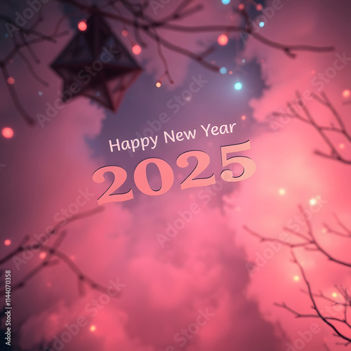 Happy new year 2025 card template