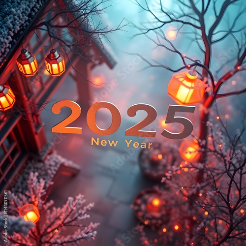 Happy new year 2025 card template
