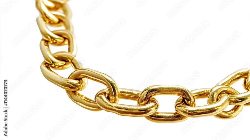 Fototapeta premium Close-up of a shiny gold chain displaying intricate links and a polished finish.