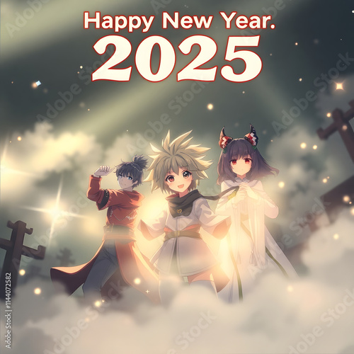 Happy new year 2025 card template