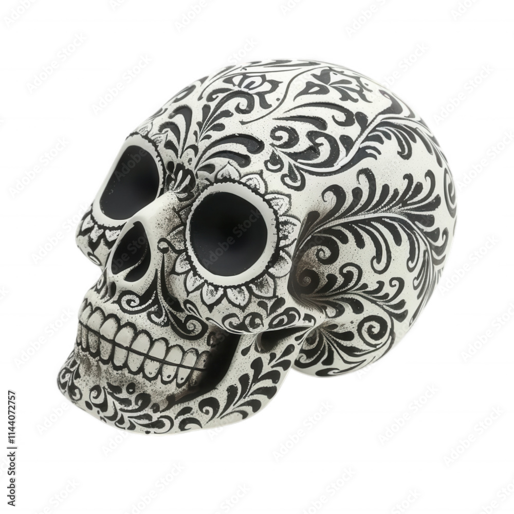 Ornate Decor Skull, Day of the Dead Style Ornate Decor Skull, Day of the Dead Style